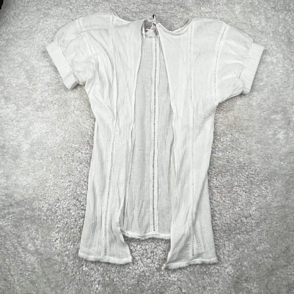 FREE PEOPLE White Open Back Tassel Neck Tie Swim Cover Up